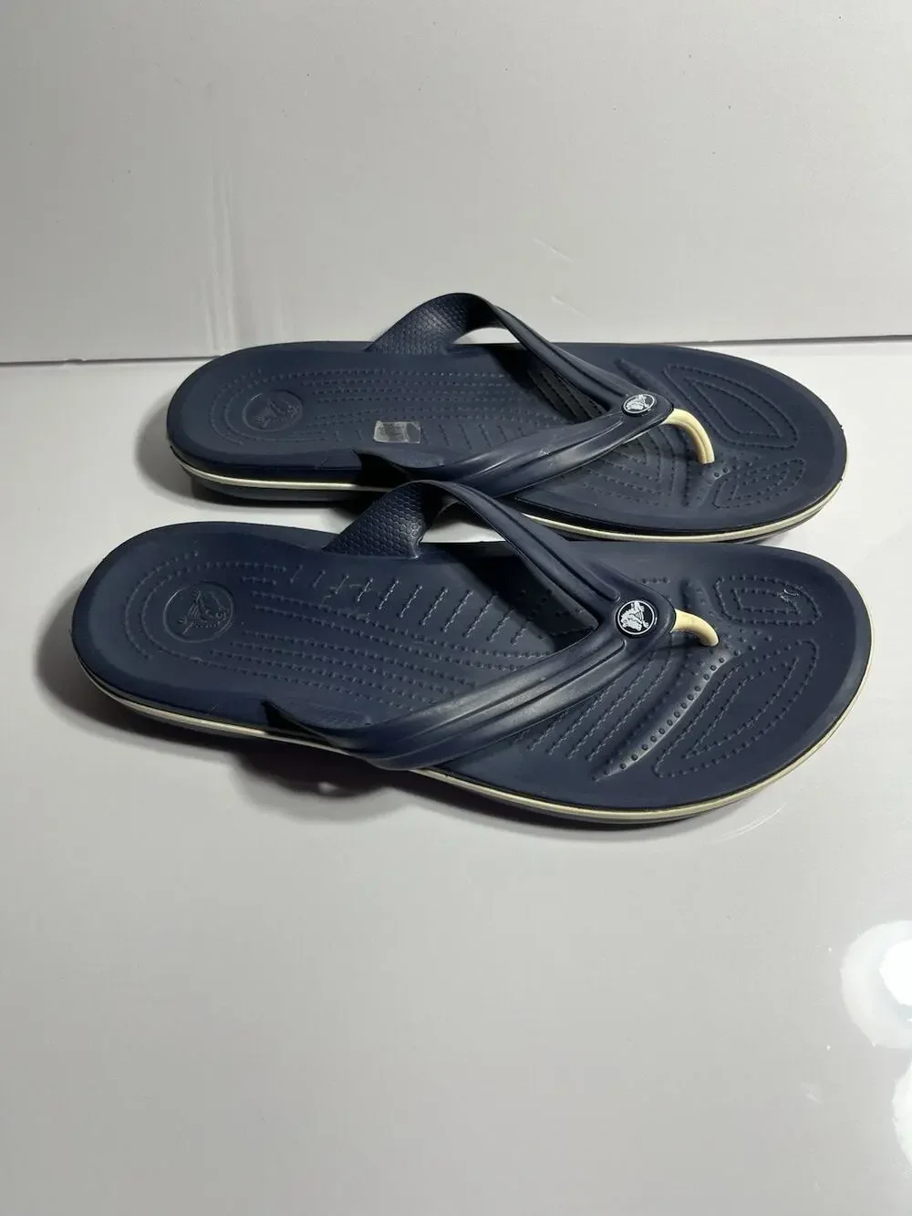 Crocs Crocband Unisex Men's 11 Flip Flops Navy Blue Sandals Slip On